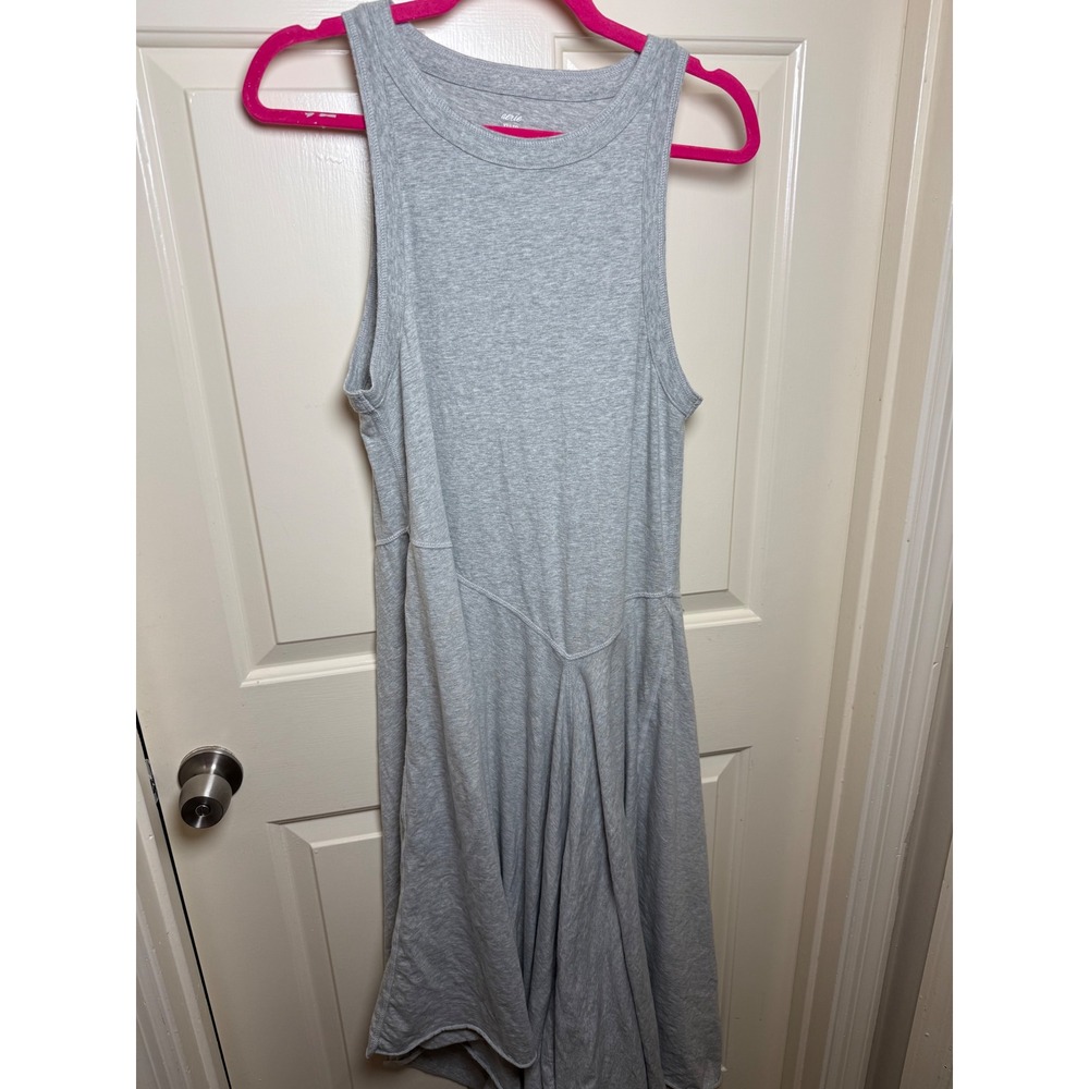 Aerie Womens Heather Grey Sleeveless Handkerchief Hem Midi Dress XL